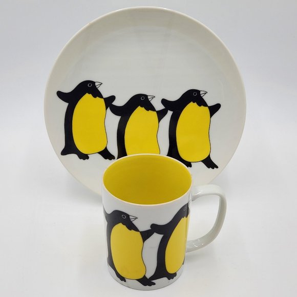 Fitz and Floyd Penguin Plate & Cup - Picture 13 of 16